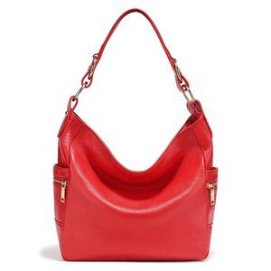 9432 Fashion Zipper Cowhide Leather Handbag Shoulder Tote Hobo Bag Purse